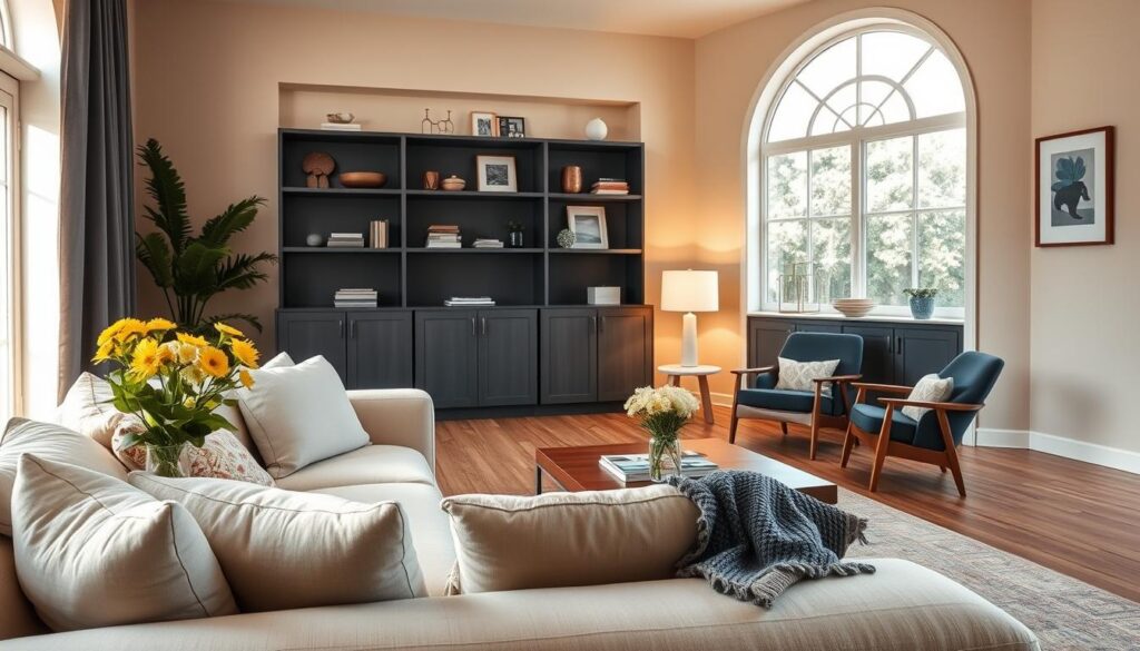 home summer decor beige cream dark blue